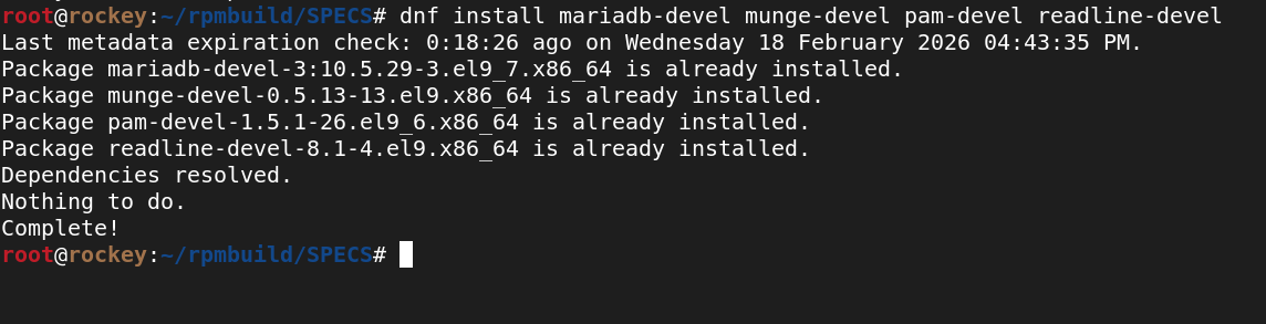 Installing build dependencies