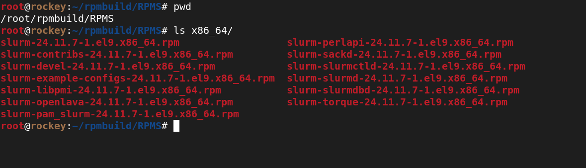 RPMs created successfully