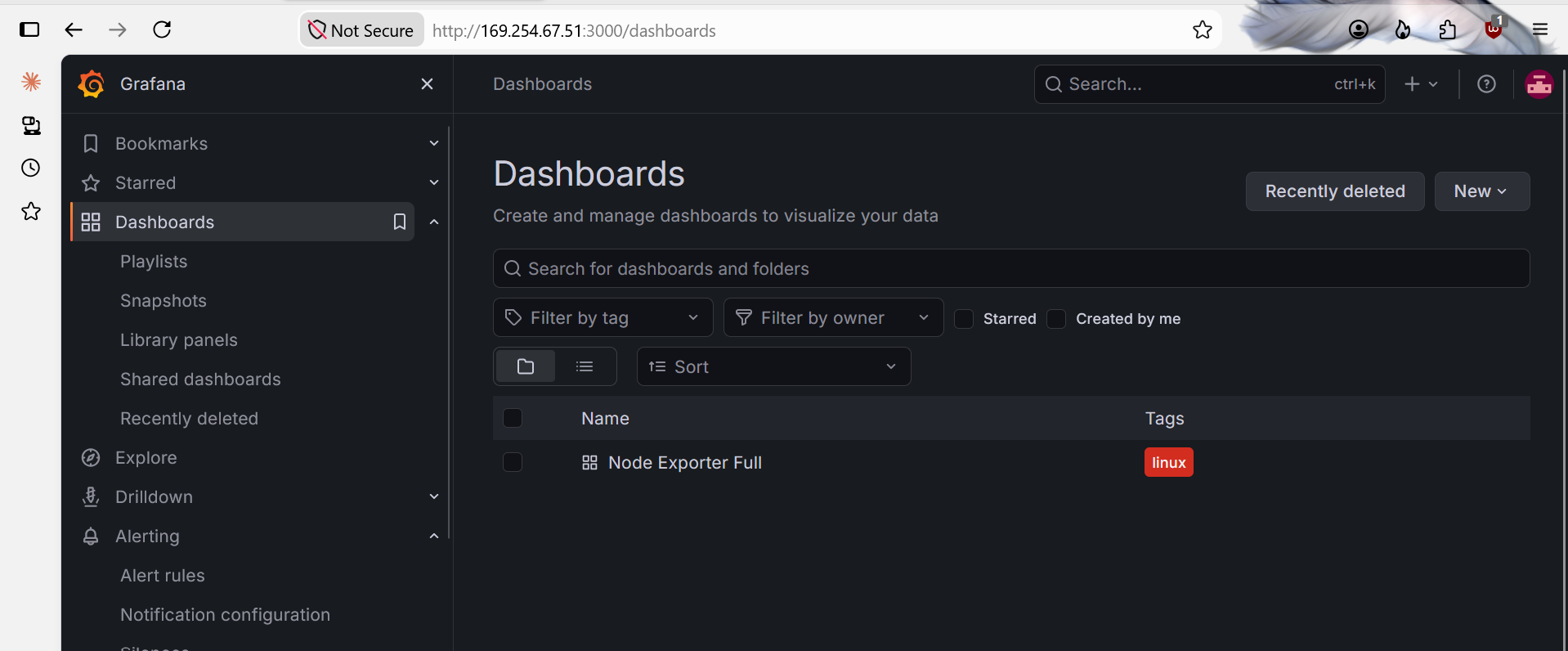 Node Exporter Full dashboard