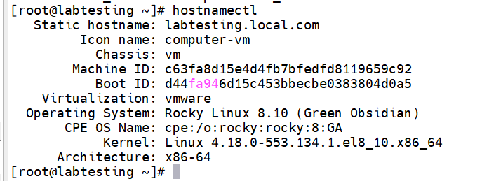 Step 1.2 — hostnamectl output