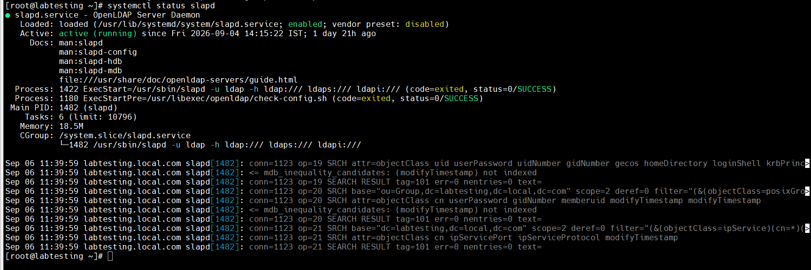 Step 3 — systemctl status slapd