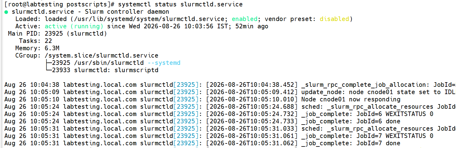 Step 3.5 — slurmctld active status